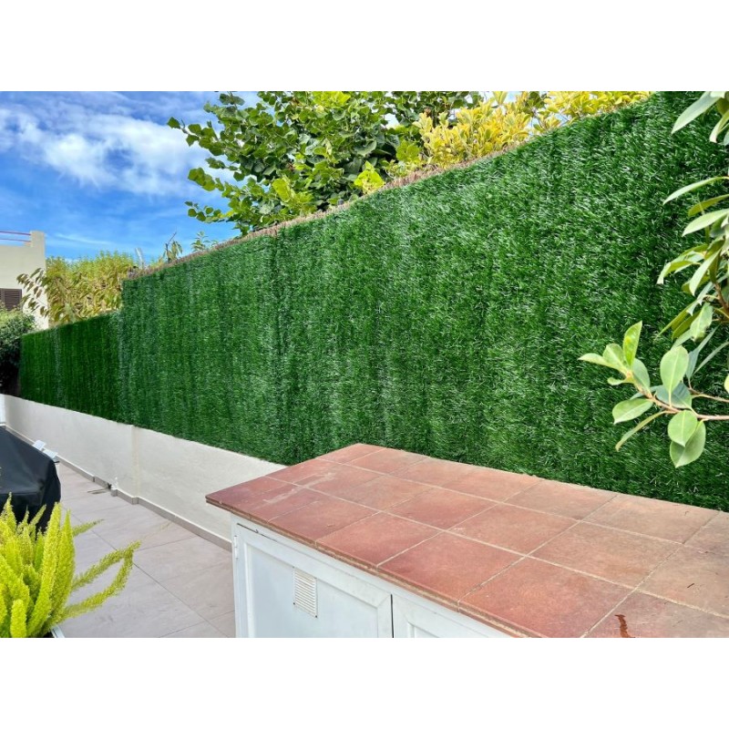 Malla de ocultacion con Hojas seto Artificial Setos ocultacion Vallas para  Jardin,Protección Opaca para Balcones Terrazas para Balcones Exteriores  Jardín(Size:1.5x15m/4.92x49.21ft) - BAMBÚGIGANTE