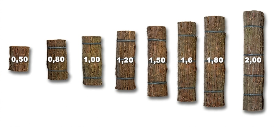 Tamaño rollos de brezo Bruc Girona Medidas de rollos de brezo natural